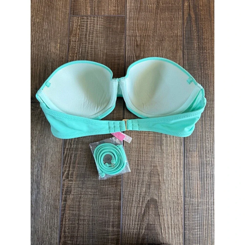 Victoria’s Secret Push Up Padded Strapless Bikini Top Sz. 34C NWOT Mint Green
